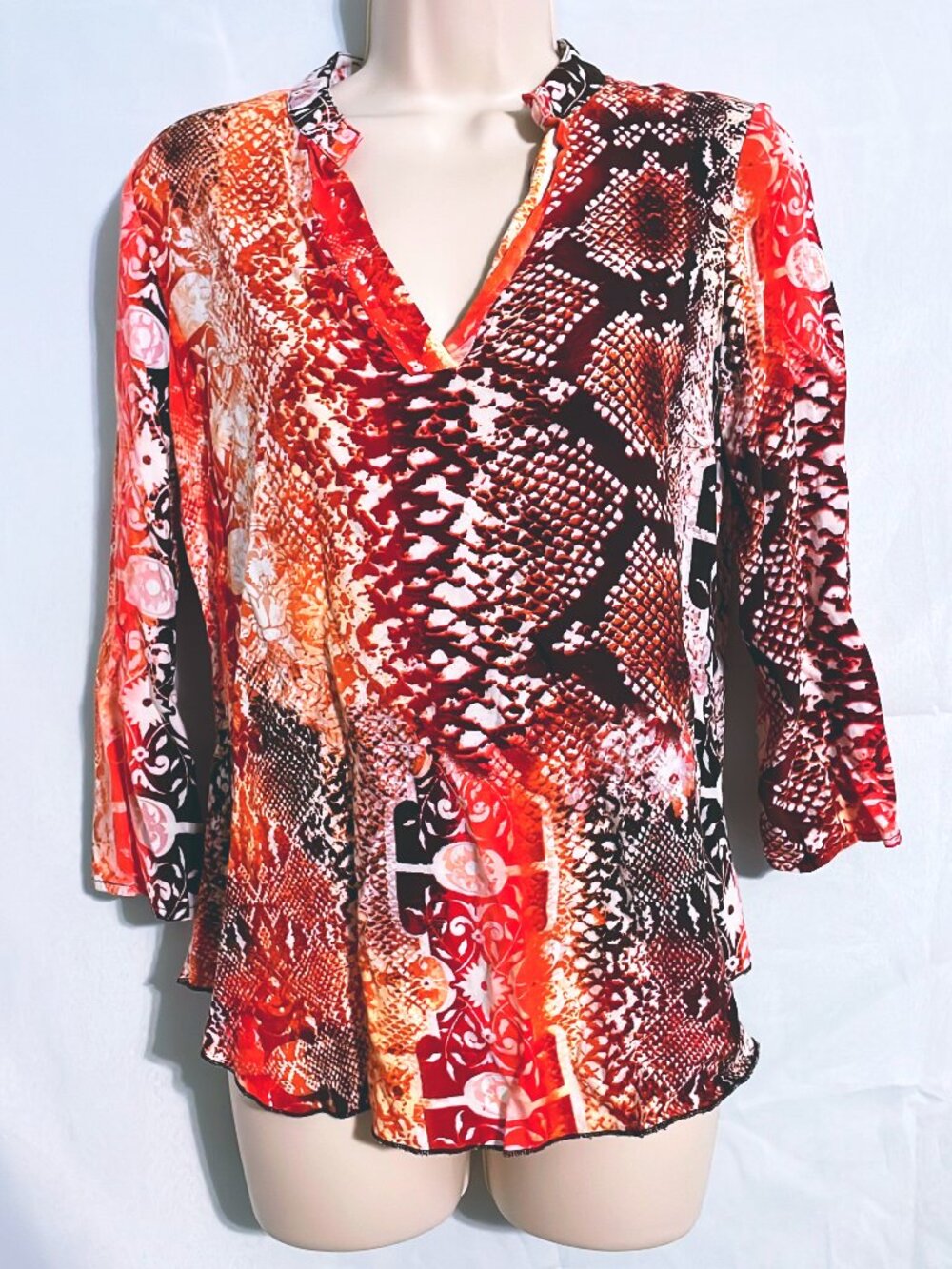 Cato Cute Brown & Orange Top Size M
